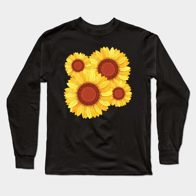 Sunflower Florist Flowers Long Sleeve T-Shirt by MooonTees